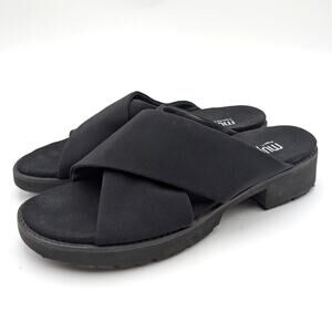 Munro Dekkie Slide Sandal Women's Slip-On Open Round Toe Black Size US10M EU40.5